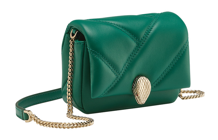 

Серпенти Кабошон Кожаная Сумка Через Плечо Женская Зеленая BVLGARI