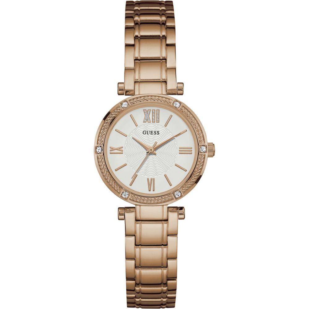 

Часы из стали в розовом золоте Guess