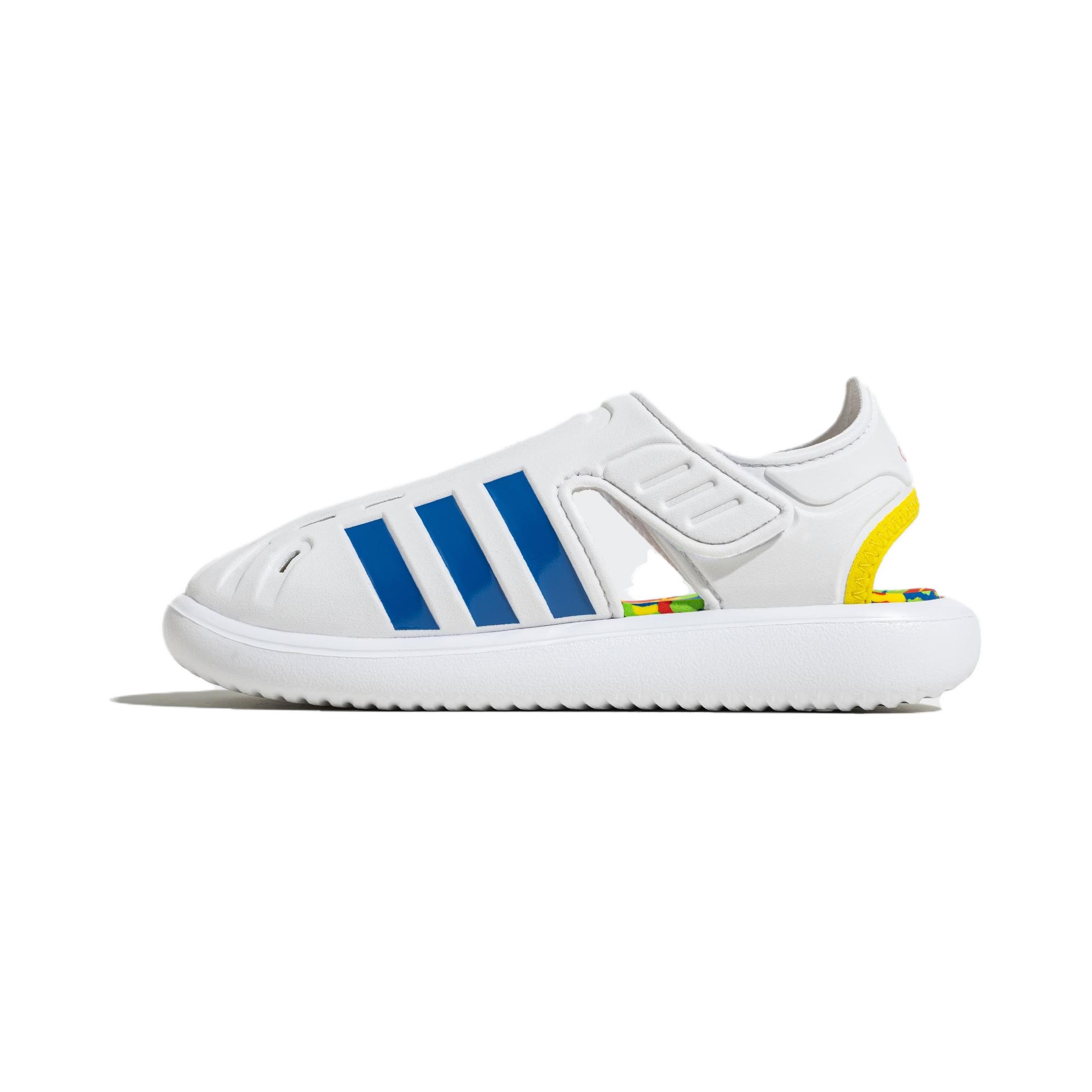 

Adidas Сандалии для детей с закрытым носком, противоскользящие, с амортизацией, белые, синие, для детей от 3 до 7 лет