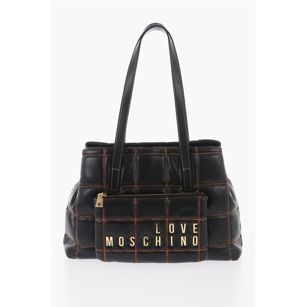 

Сумка через плечо из стеганой искусственной кожи LOVE с золотым логотипом Moschino, Black