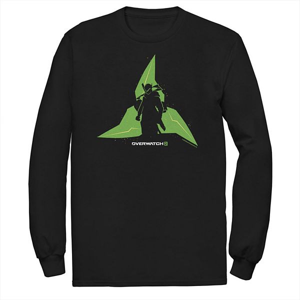 

Футболка с длинным рукавом Big & Tall Overwatch 2 Genji Shuriken Silhouette Licensed Character