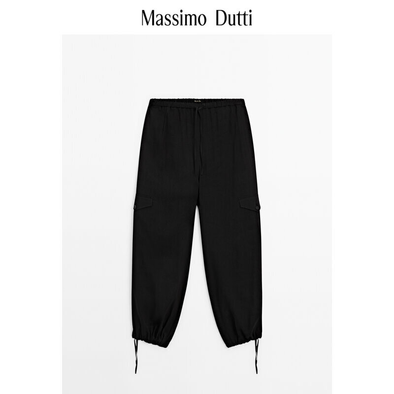 

Леггинсы женские Massimo Dutti с завязками, черный