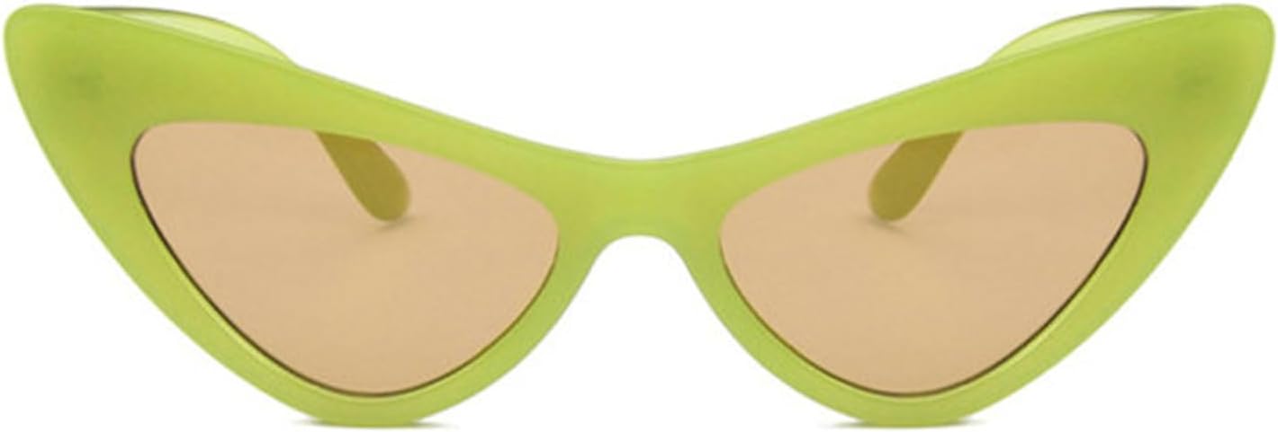 

Willochra Маленькие солнцезащитные очки «кошачий глаз» для женщин Милые узкие очки «кошачий глаз» Ретро винтажные узкие солнцезащитные очки «кошачий глаз», Green Brown