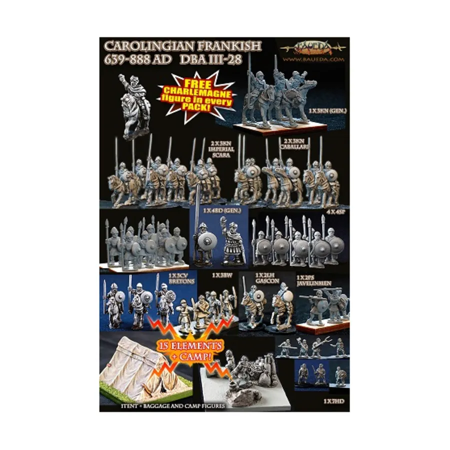 

Набор каролингской франкской армии, Historical Miniatures - Carolingian Frankish (15mm) (Baueda Wargames)