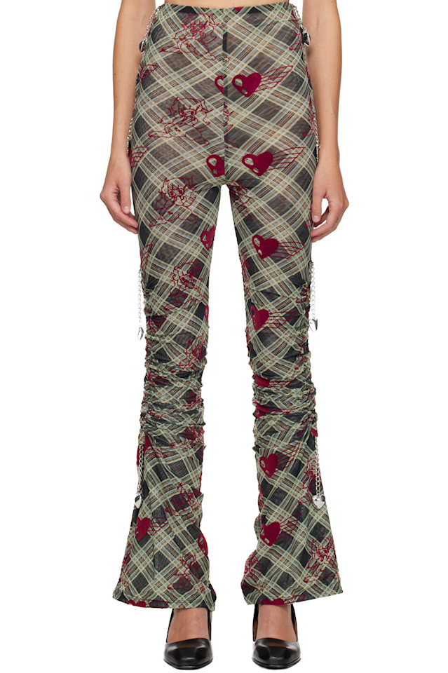 

Chopova Lowena Зеленые клетчатые сетчатые леггинсы Sonicscape