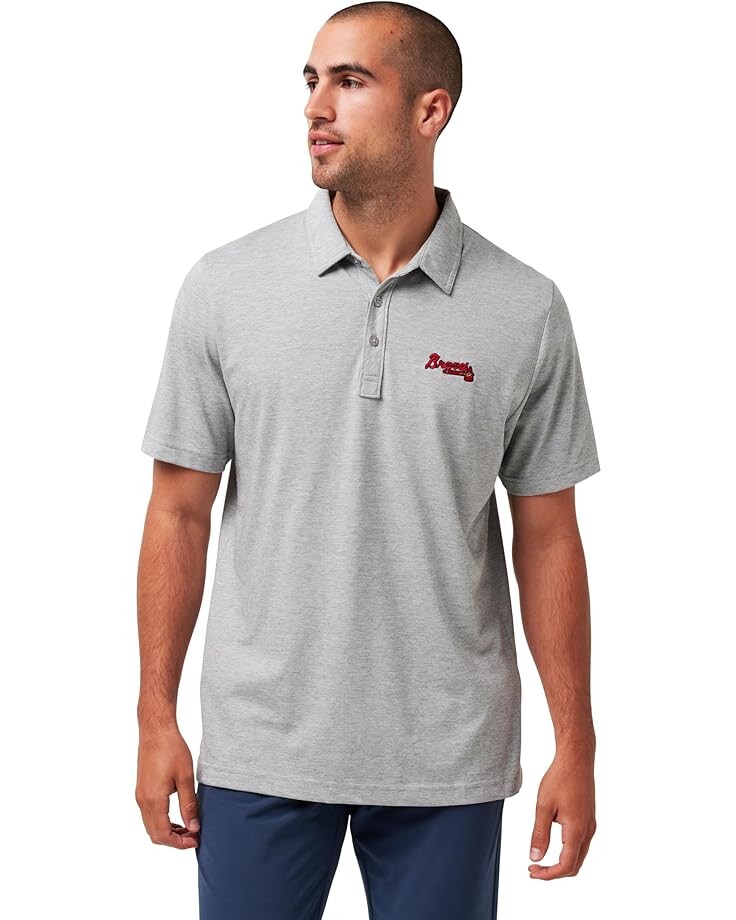 

Поло TravisMathew Atlanta Braves The Zinna Polo, цвет Heather Grey