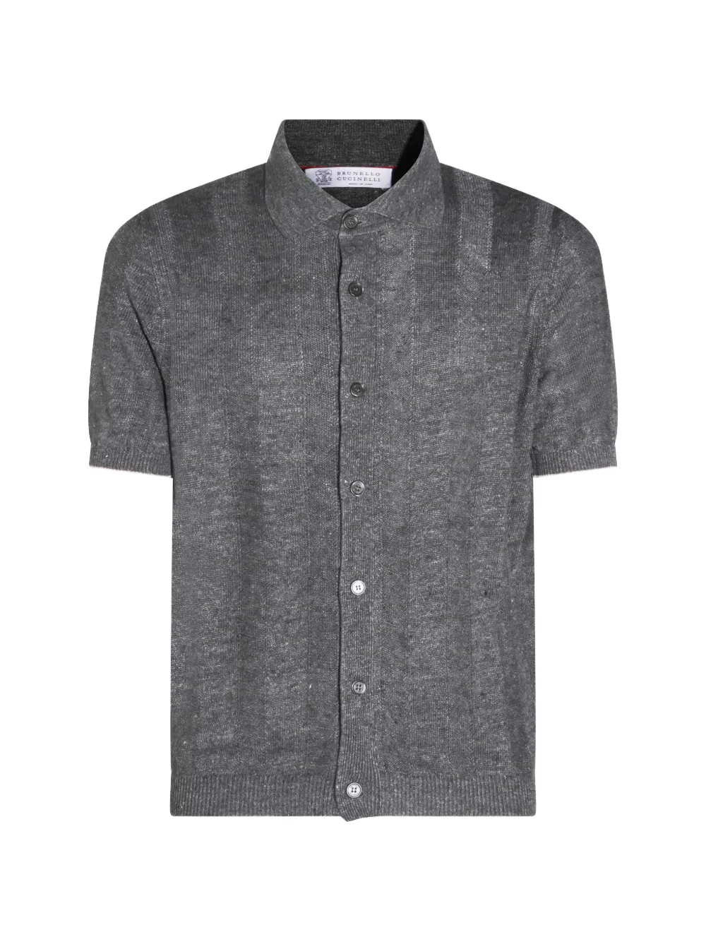 

Льняная рубашка на пуговицах Brunello Cucinelli, серый