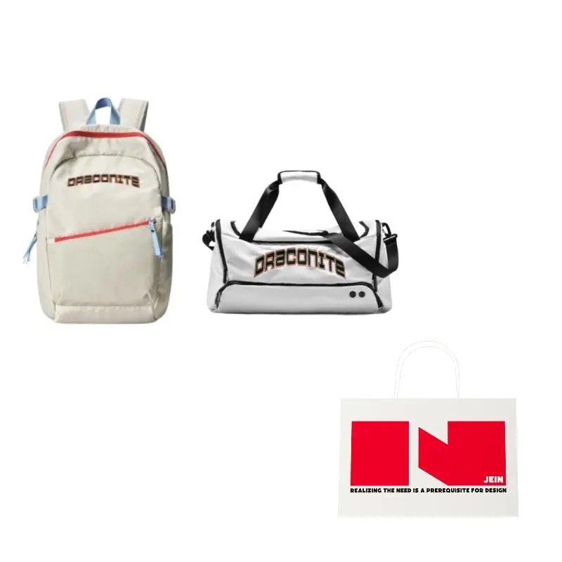

DRACONITE Студенческий рюкзак из полиэстера обычный унисекс экрю, Beige+White 4