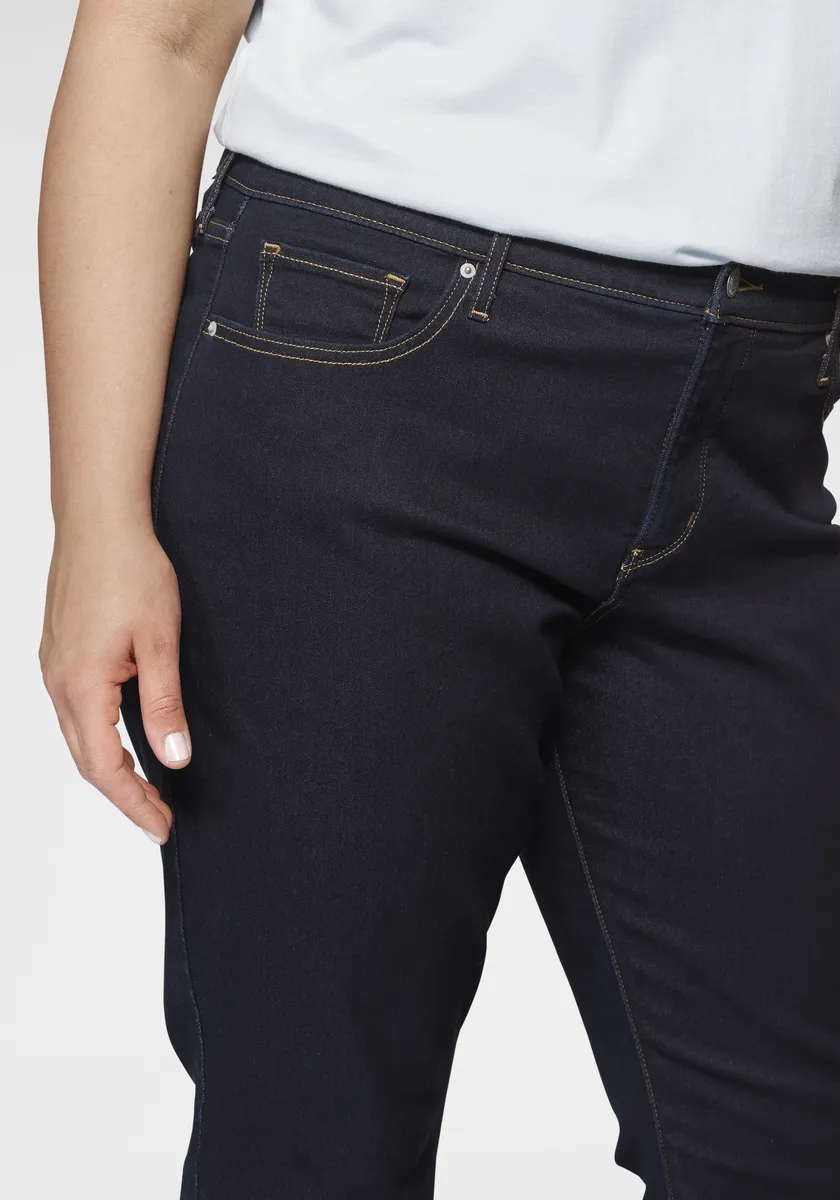 Прямые джинсы Levi's Plus "314 Shaping Straight", хлопок стрейч, цвет Rinsed — фото 4