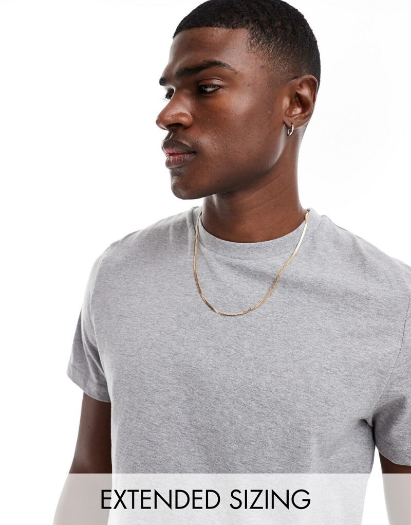 

Серая меланжевая футболка с круглым вырезом ASOS DESIGN