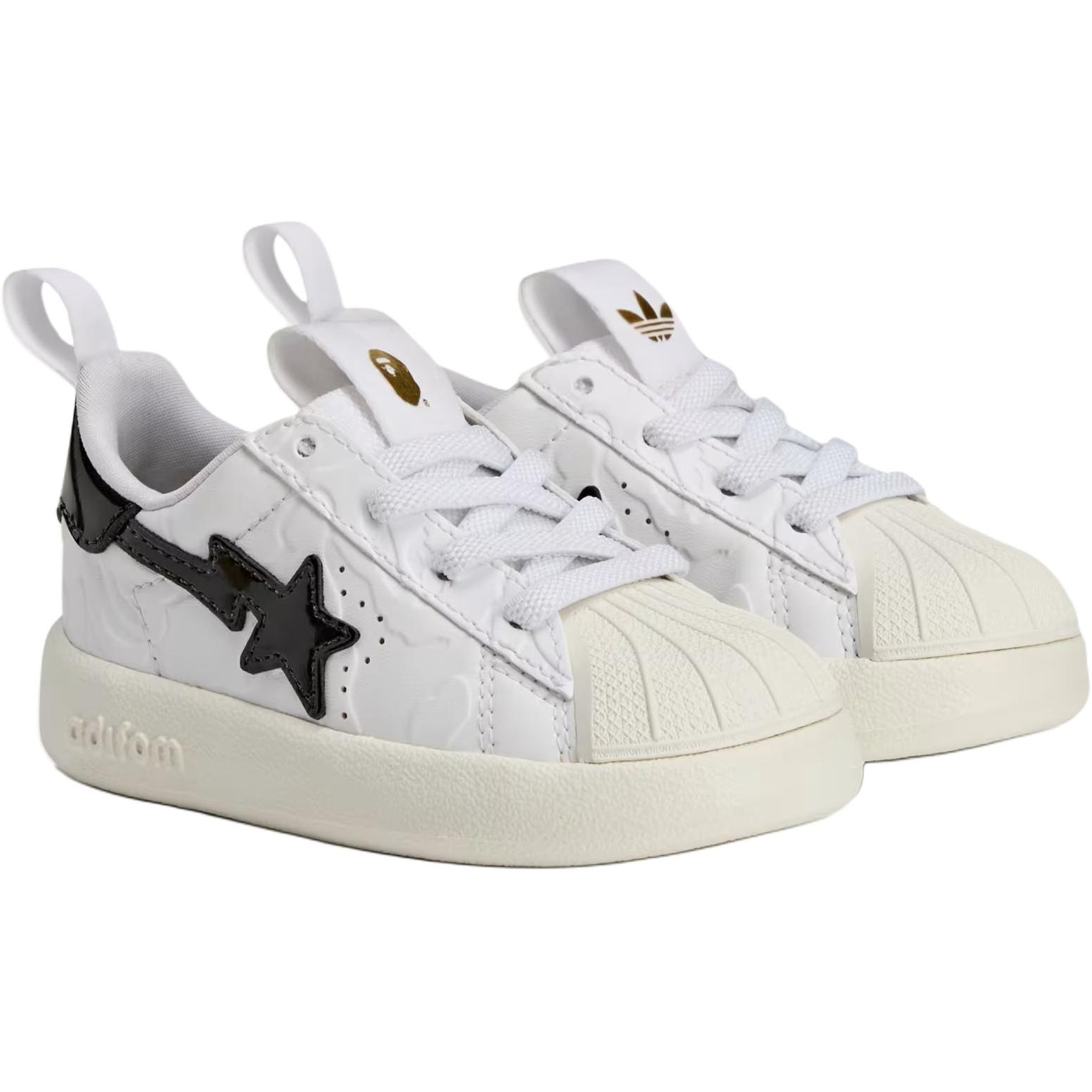 Adidas Originals AdiFOM Abrasion Resistant Low top Toddler Shoes White Black Infant And Toddler — фото 3