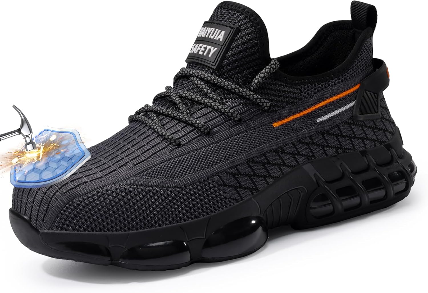 

Мужская обувь с стальным носком Легкие туфли для строительства и промышленности Кроссовки с защитным носком Безопасная и удобная обувь для мужчин и женщин Baiyijia, синий