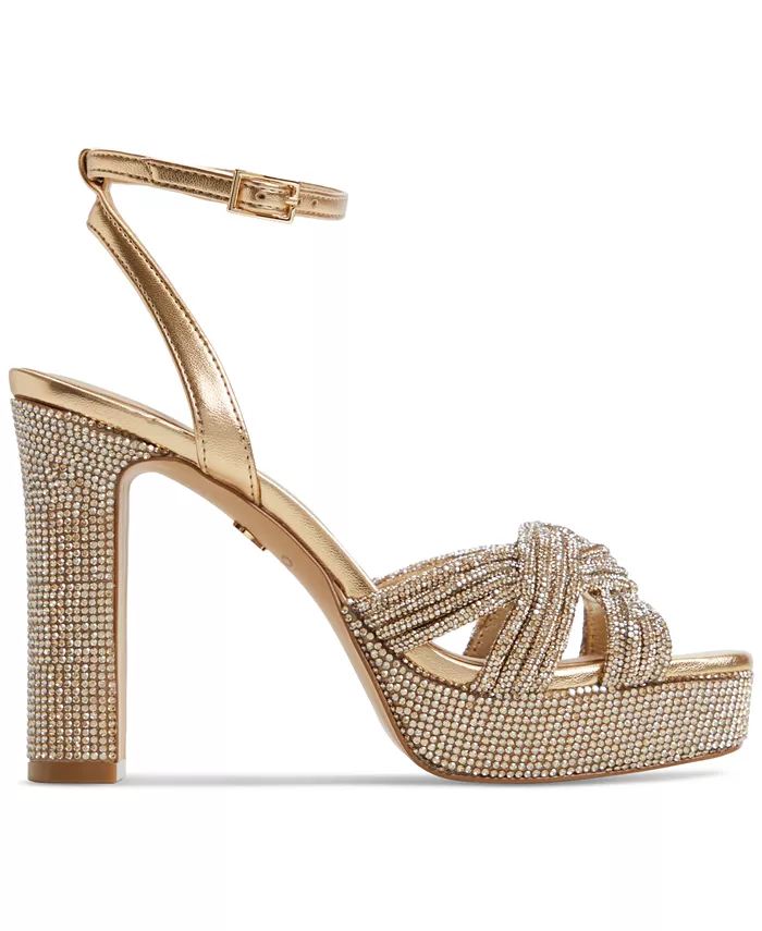 Женские босоножки-платформы Shimma с камнями ALDO, золотой — фото 2