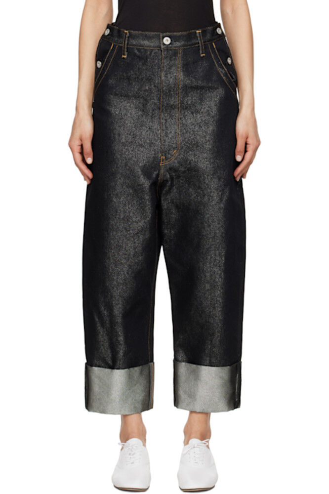

Черные хлопковые джинсы Cupro Glitter Denim Junya Watanabe