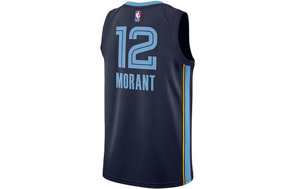 Майка Nike NBA Basketball Sports Jersey Vest SW Fan Edition 2020 Season Gray Memphis Grizzlies Morant No. 12 Blue, синий — фото 2