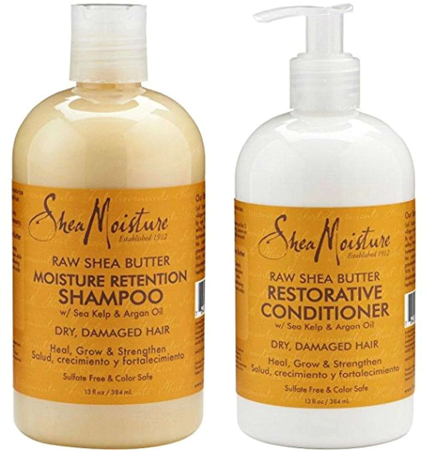 Набор шампуня и кондиционера «Raw Shea Butter Moisture Retention Shampoo + Restorative Conditioner» 370 мл от Shea Moisture Shea Moisture, Raw Shea Duo Set — фото 4