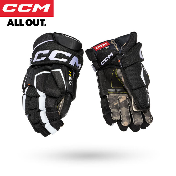 

CCM Новые хоккейные перчатки - для детей, юниоров, взрослых, тренировки и соревнования по хоккею, уровень Adult, размер 13, черно-белые
