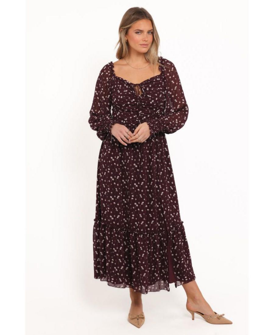 

Женское длинное платье Keziah с длинными рукавами Petal and Pup, Burgundy floral