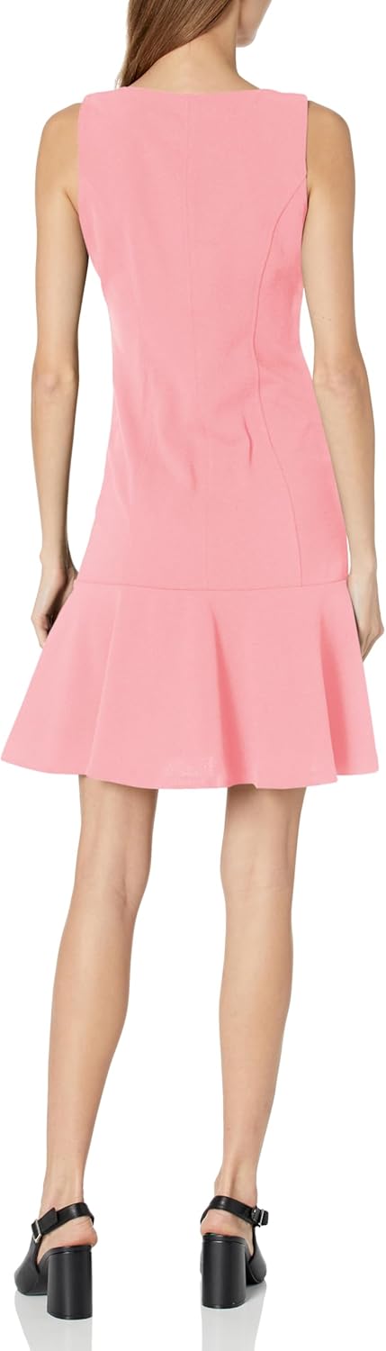 Женское платье Tommy Hilfiger Scuba Crepe с застежкой-молнией и квадратным вырезом, English Rose — фото 2