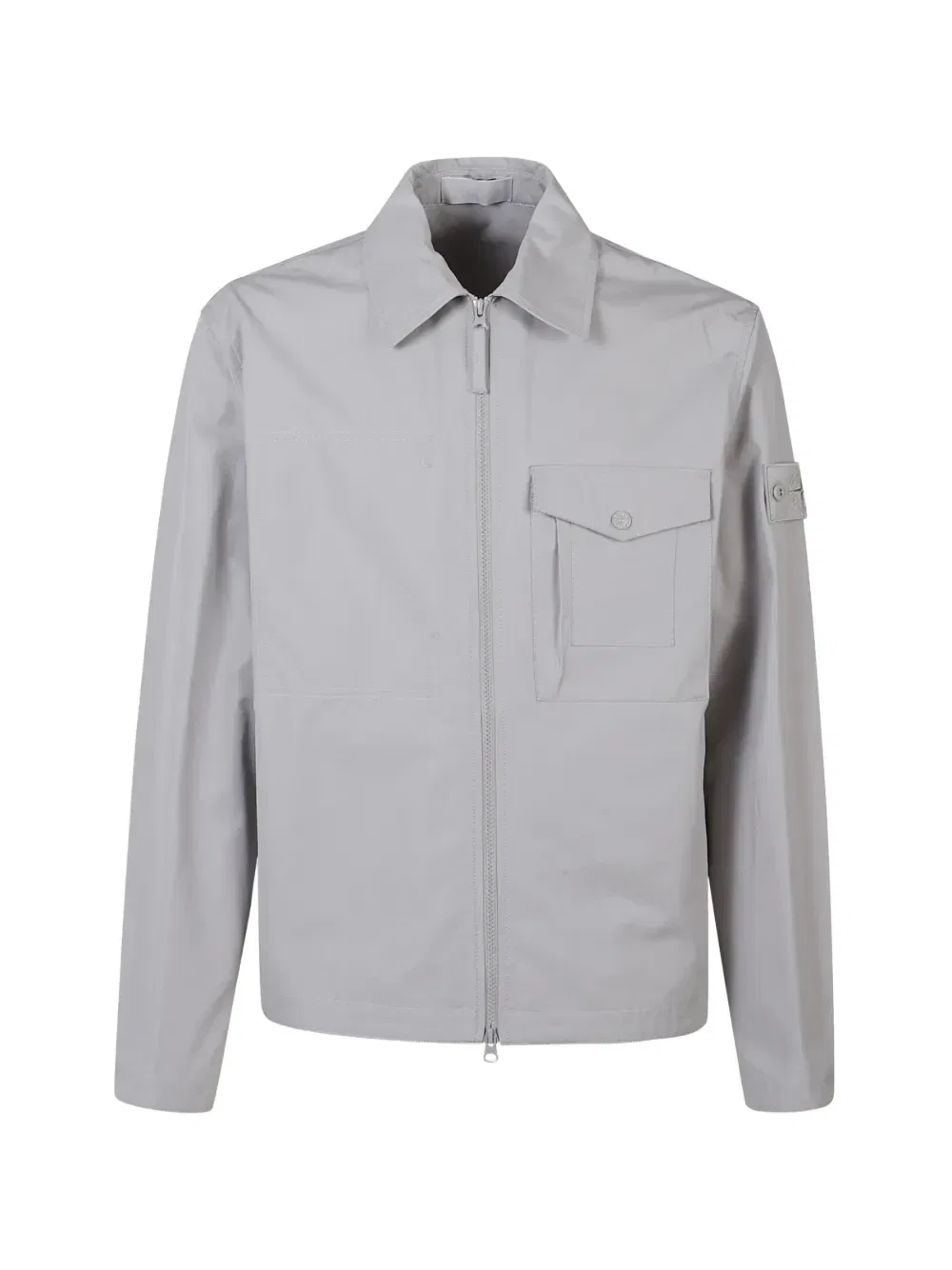 Куртка-рубашка с нашивкой-логотипом Stone Island, фиолетовый