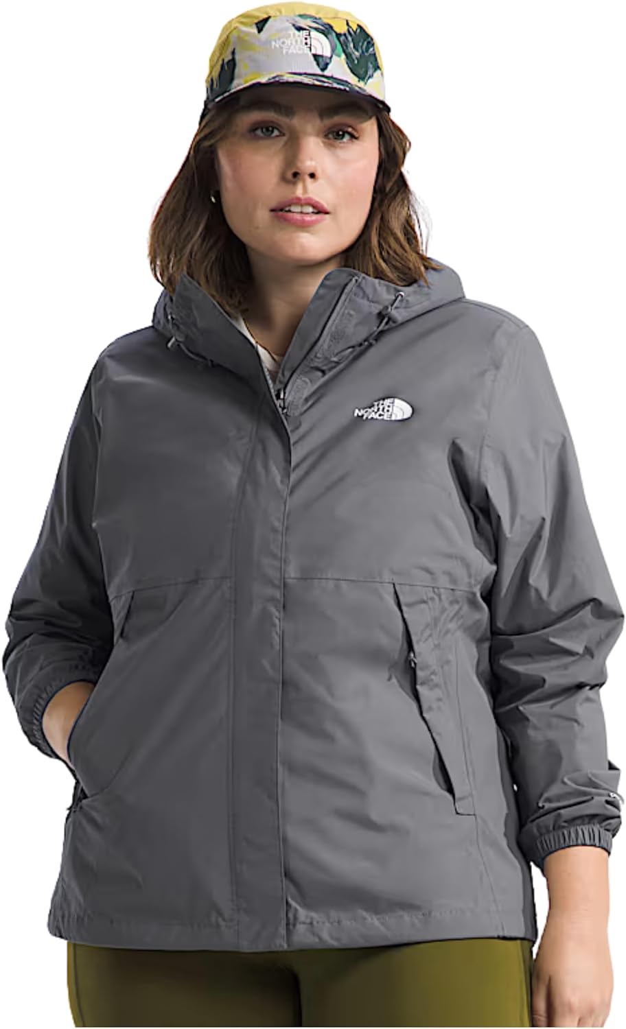

THE NORTH FACE Женская водонепроницаемая куртка Antora Дышащий дождевик с капюшоном и альпийскими карманами на молнии, Smoked Pearl-npf