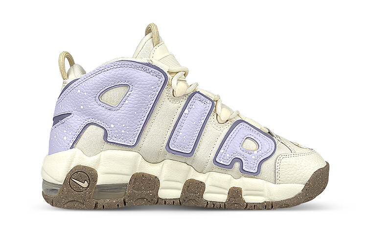 

Кроссовки Nike Air More Uptempo Vintage Basketball Shoes Women's Mid-Top Beige/Purple