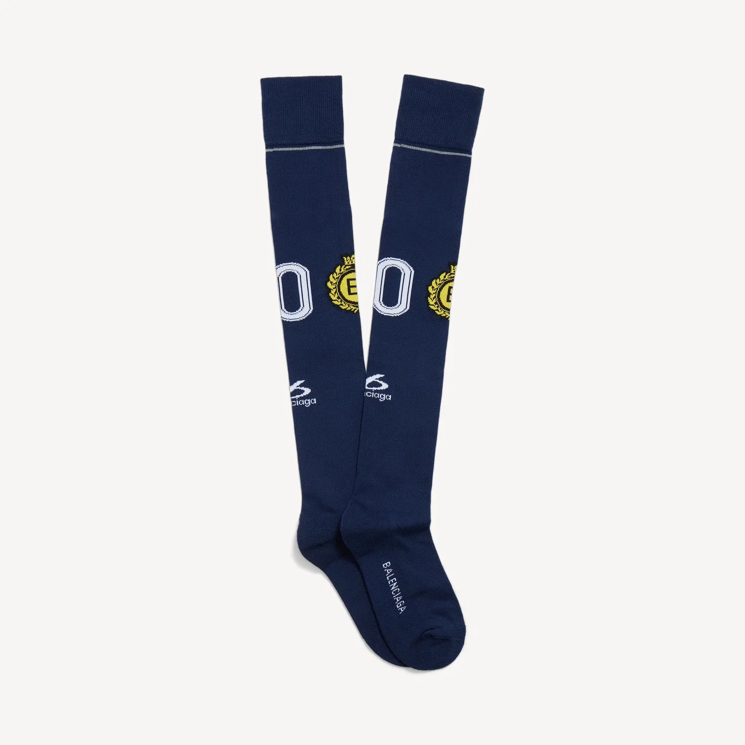 Мужские длинные носки Balenciaga Naval Crest синего цвета — фото 2