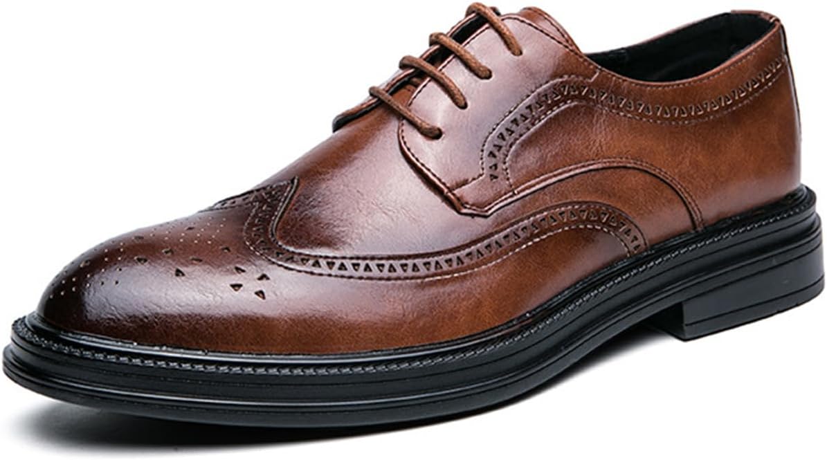 

Мужские броги KYOESCAI, офисные дерби, модные шнуровки, свадебная обувь, деловые оксфорды, классические туфли под костюм, коричневый