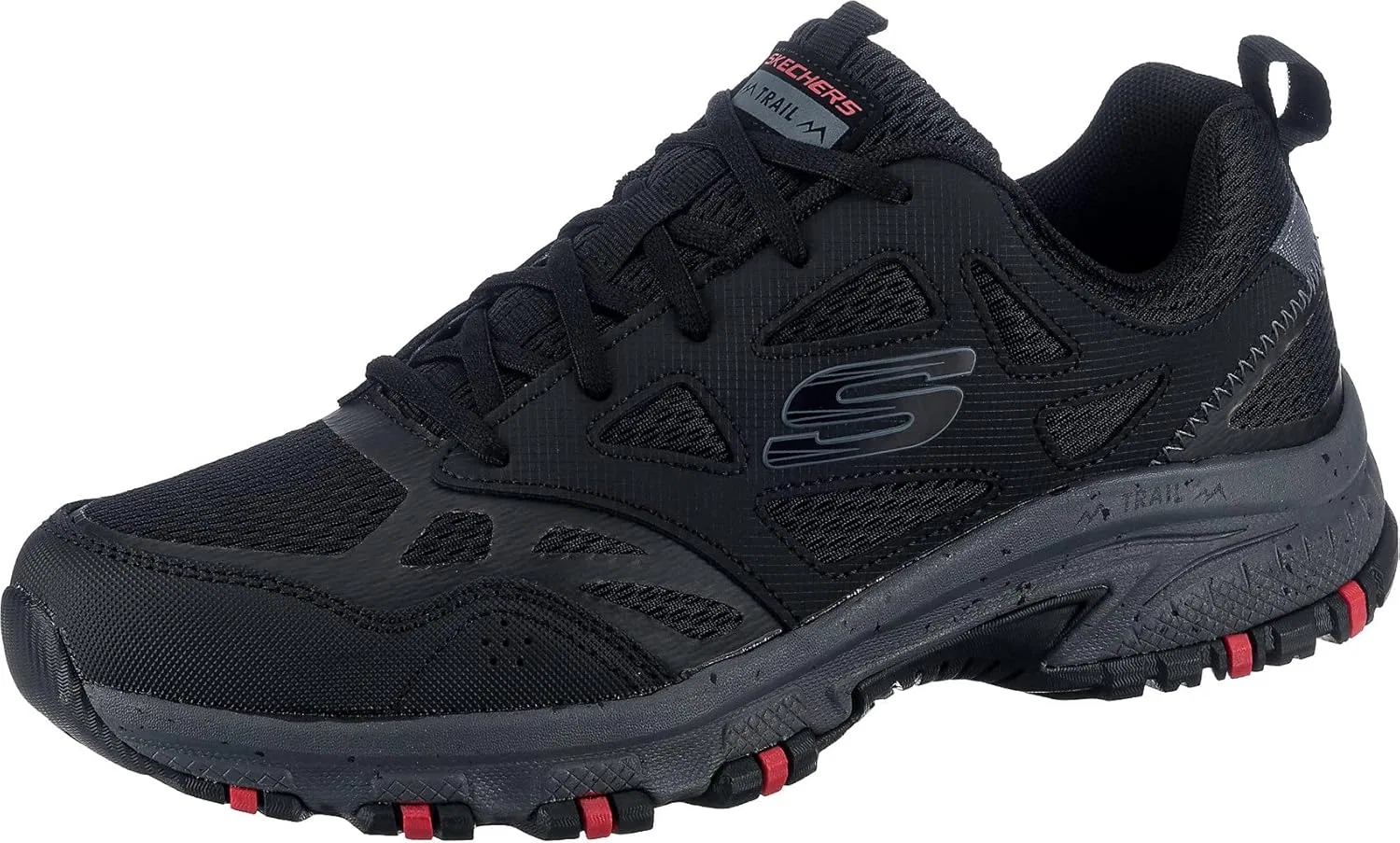 Мужские кроссовки Skechers Hillcrest, Black Leather Mesh Synthetic Charcoal Trim