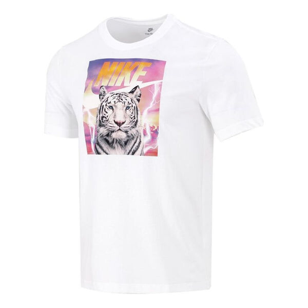 

Футболка men's printing sports breathable round neck short sleeve white t-shirt Nike, белый