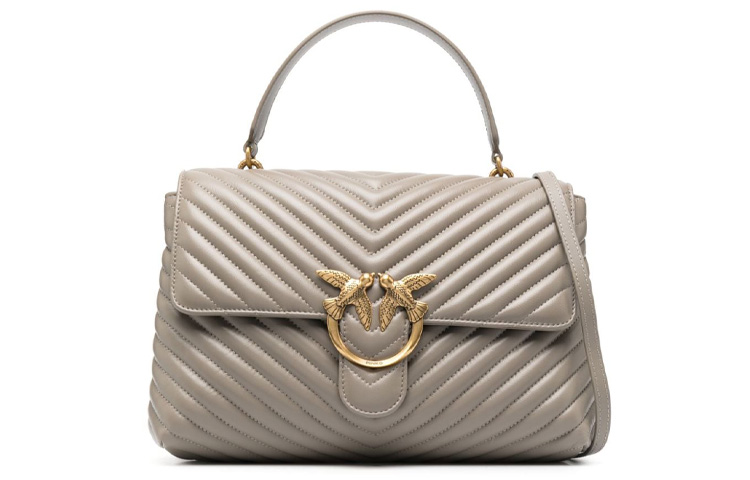 

Овчинная наплечная сумка через плечо женская классическая тауповый PINKO