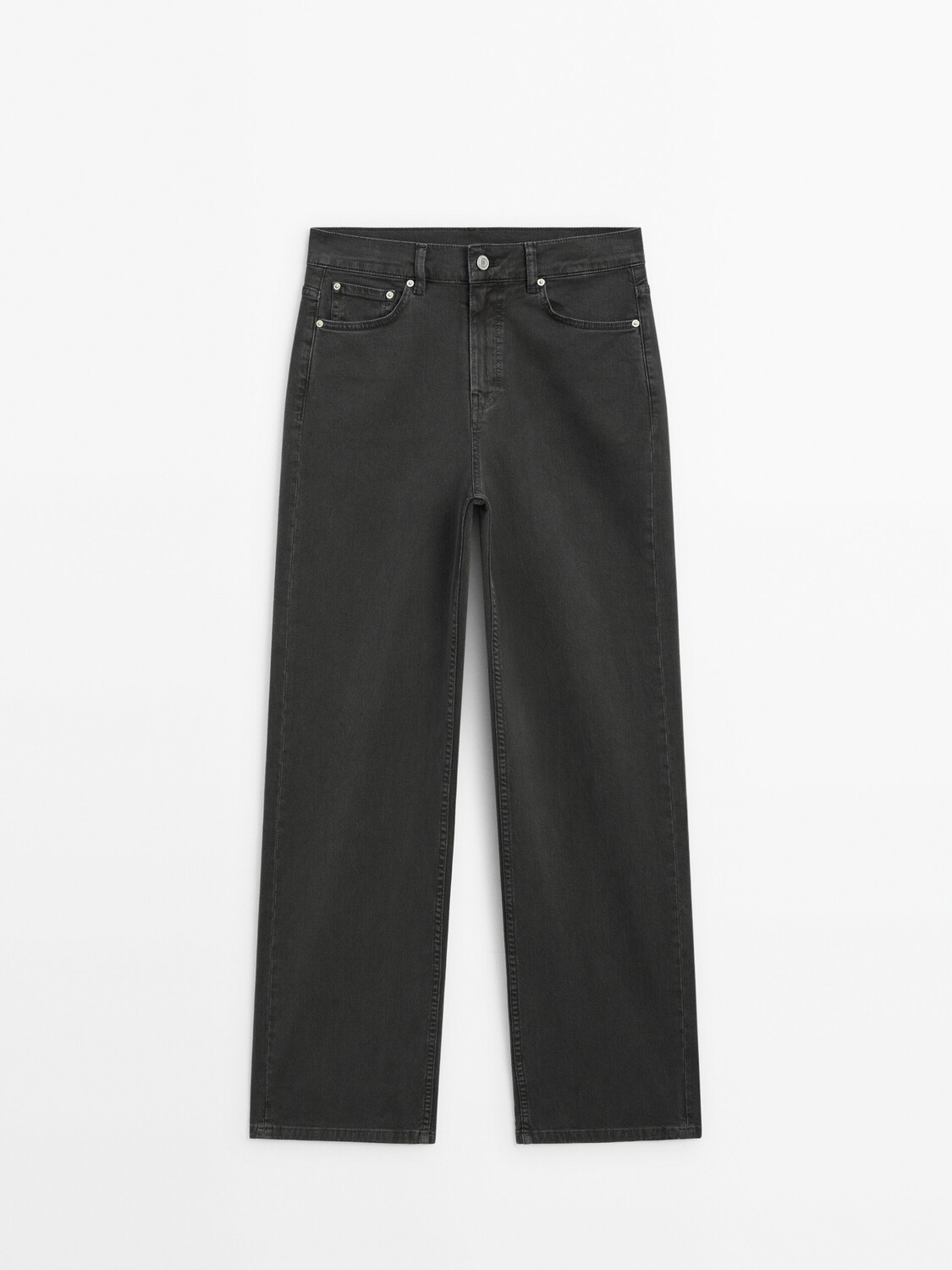 

Джинсы прямого кроя с карманами Massimo Dutti, черный