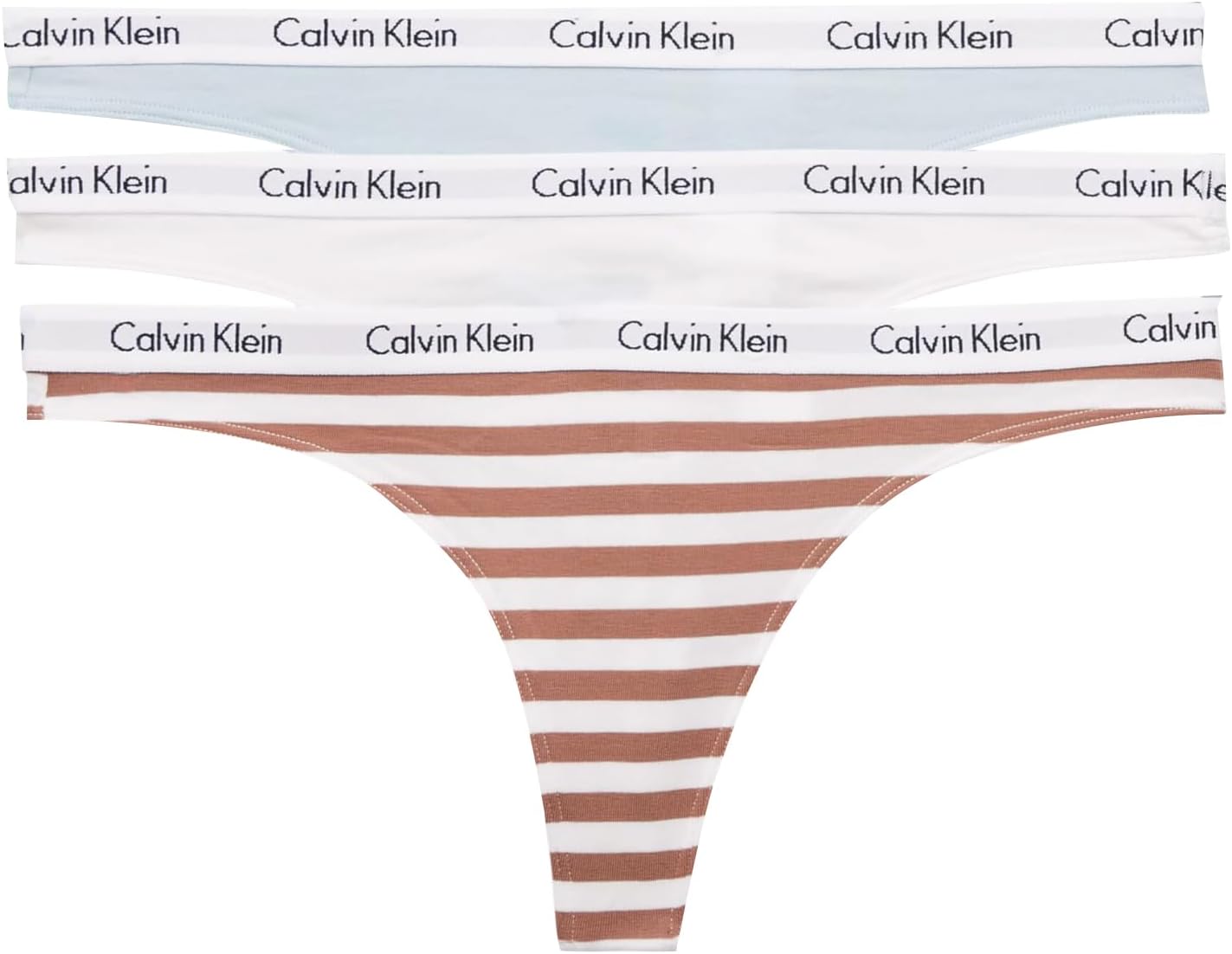 

Женские трусики-стринги Calvin Klein Carousel Logo из хлопка и эластичного хлопка, упаковка, Palest Blue/White/Rainer Stripe Sandalwood