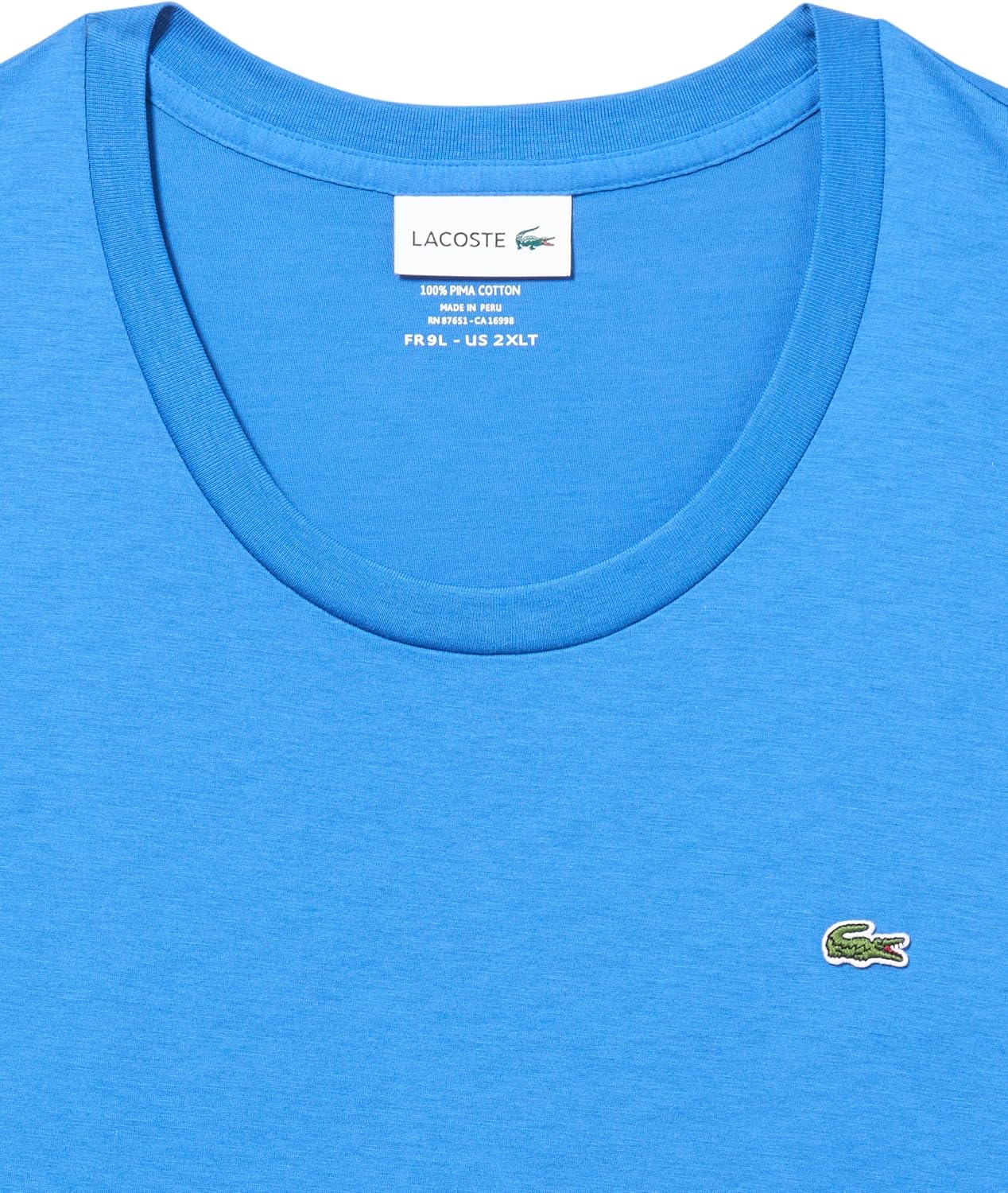Футболка Lacoste Mens Tall Fit с V-образным вырезом и коротким рукавом, стандартного кроя, из хлопка пима, Kingdom — фото 2