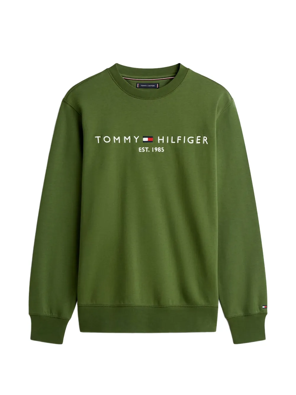 

Свитшот с логотипом на груди и круглым вырезом Tommy Hilfiger, зеленый