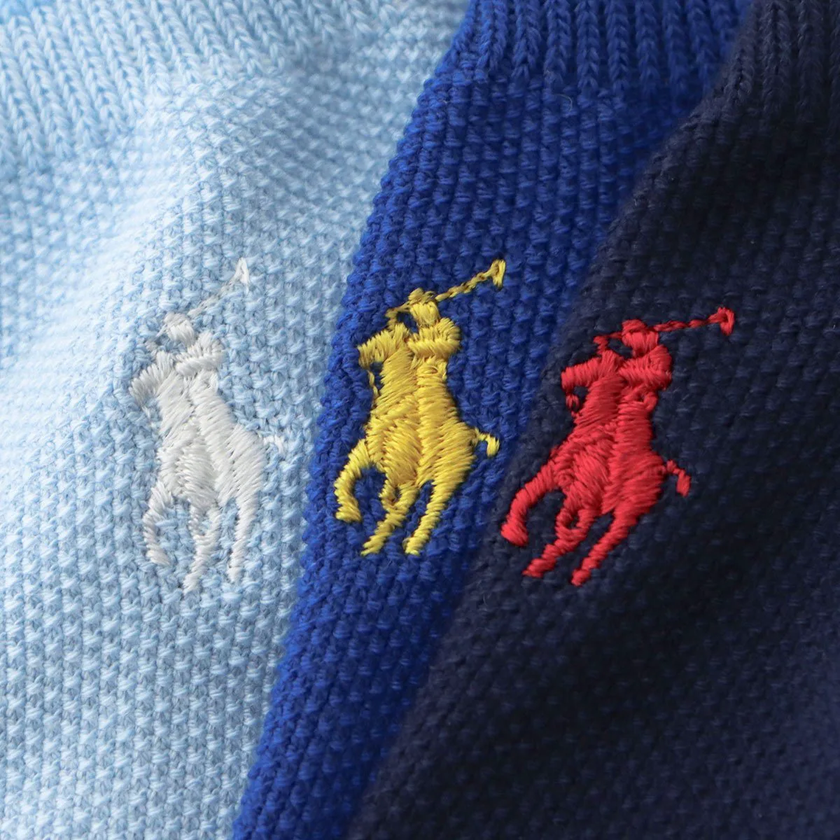 [Набор из 3] Носки пике длиной до колена Polo Ralph Lauren, 02. Navy Celeste Blue — фото 2