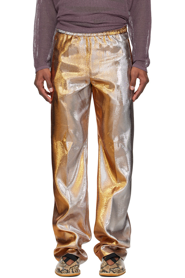 

Ламе брюки Dries Van Noten, золотой