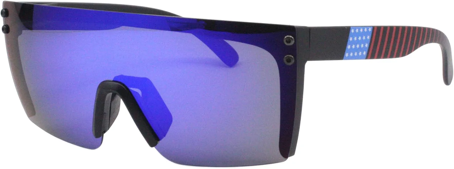 

Солнцезащитные очки PASTL с поляризованными линзами, квадратной оправой, спортивного стиля, защита от ультрафиолета UV400, Black-color Flag (Blue Mirror)