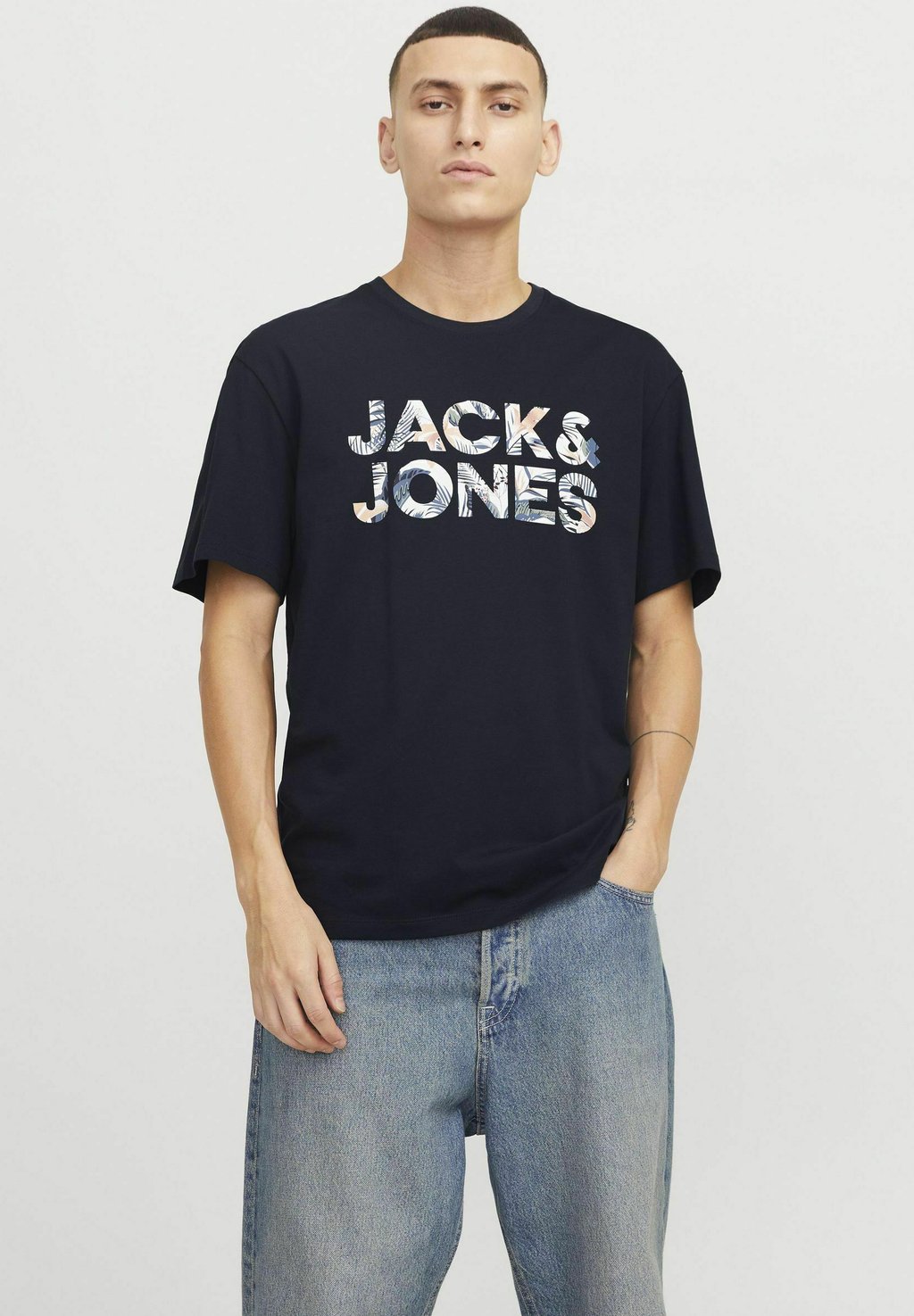 

Рубашка с принтом Jack & Jones, темно-синий