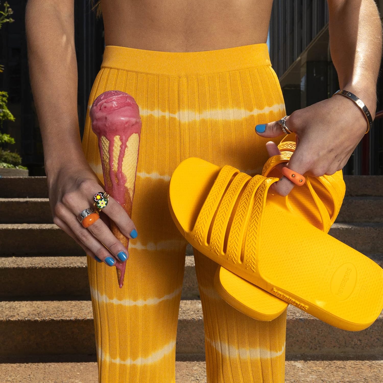 Мужские классические вьетнамки Havaianas, белый/черный — фото 2