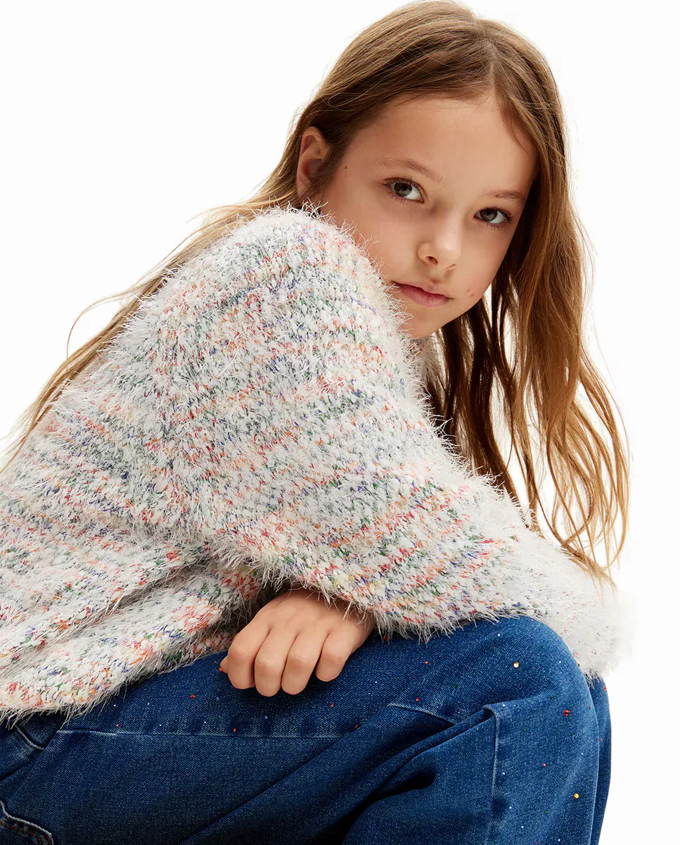 

Свитер крупной вязки для девочки Desigual, белый