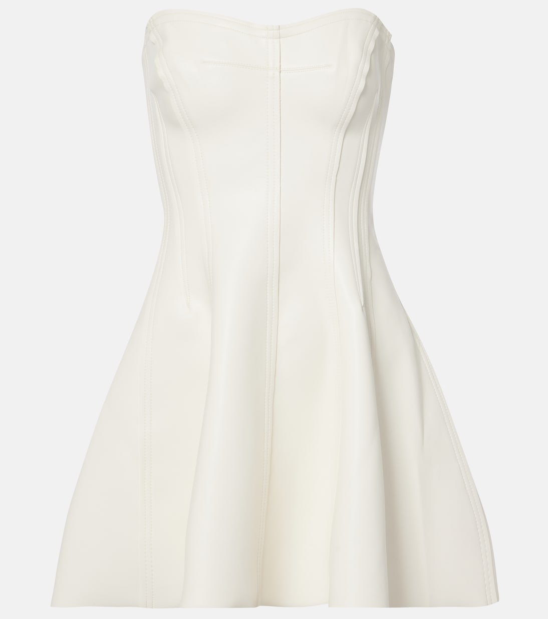 

Мини-платье Grace из искусственной кожи с цветочной аппликацией Norma Kamali, кремовый