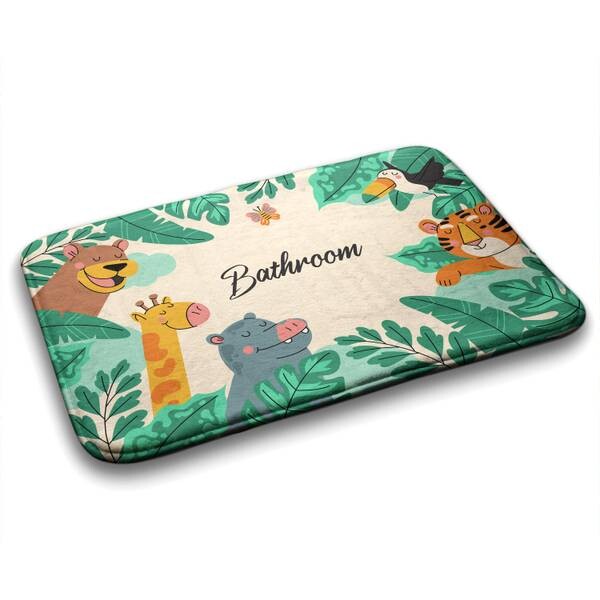 

Коврик для ванной Tulup Tiere Safari, 90x1x90 см, зеленый
