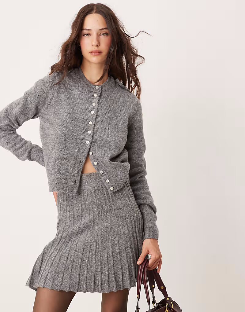 

Кардиган River Island с пуговицами серого меланжевого цвета