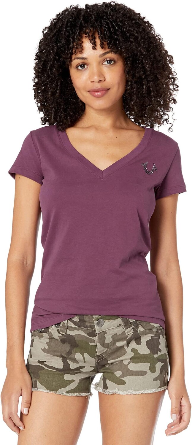 

Футболка True Religion Buddha Circle Stones V-Neck, цвет Prune
