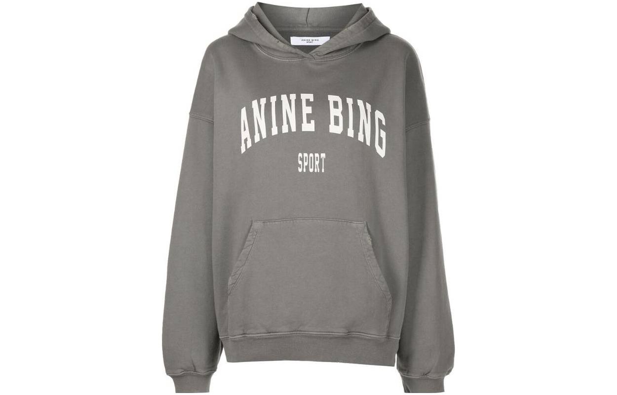 

Худи Harvey из гребенного хлопка Anine Bing, серый