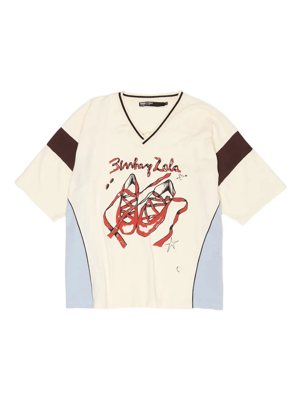

Футболка с V-образным вырезом Bimba Y Lola, слоновая кость, Бежевый, Футболка с V-образным вырезом Bimba Y Lola, слоновая кость