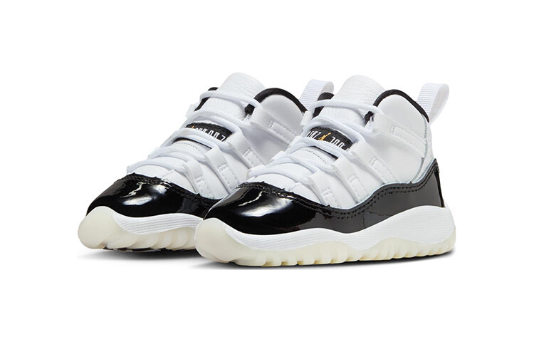 Jordan Air Jordan 11 Обувь для малышей TD, White/Black/Metallic Gold — фото 3