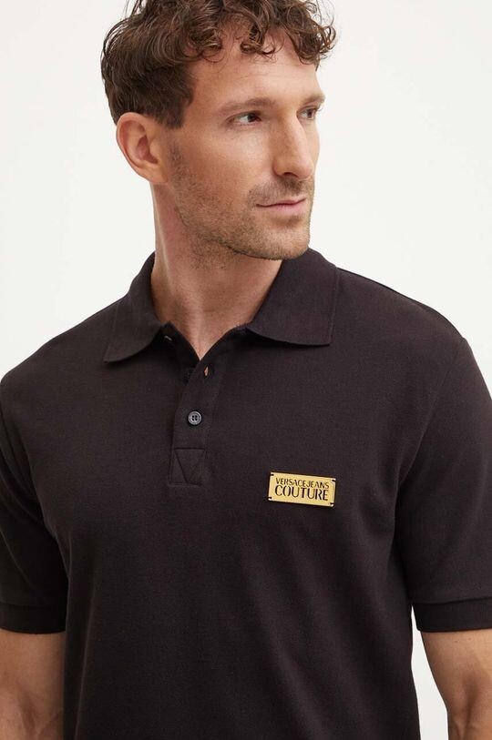 

Хлопковое поло Versace Jeans Couture, черный