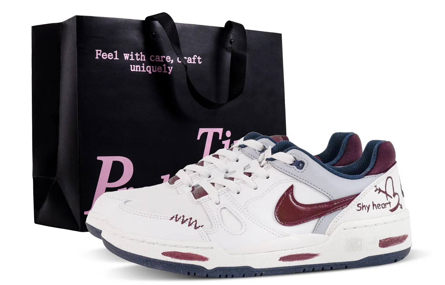 Кроссовки Full Force Heartbeat Nike бело-красные